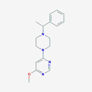molecular formula C17H22N4O B6438604 4-methoxy-6-[4-(1-phenylethyl)piperazin-1-yl]pyrimidine CAS No. 2549001-30-9