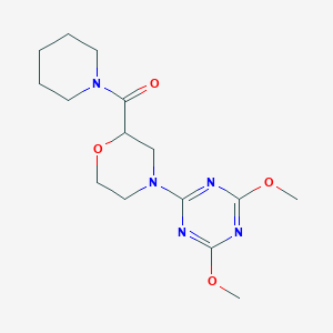 molecular formula C15H23N5O4 B6438622 2,4-dimethoxy-6-[2-(piperidine-1-carbonyl)morpholin-4-yl]-1,3,5-triazine CAS No. 2548994-70-1