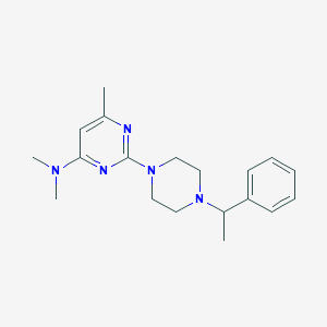 molecular formula C19H27N5 B6438632 N,N,6-trimethyl-2-[4-(1-phenylethyl)piperazin-1-yl]pyrimidin-4-amine CAS No. 2549062-62-4