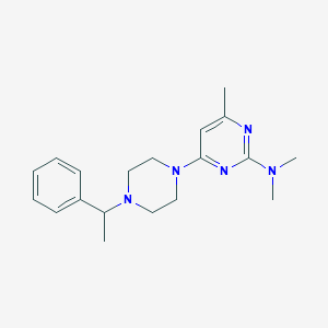 molecular formula C19H27N5 B6438647 N,N,4-trimethyl-6-[4-(1-phenylethyl)piperazin-1-yl]pyrimidin-2-amine CAS No. 2549018-17-7