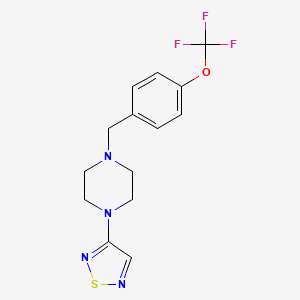 molecular formula C14H15F3N4OS B6438688 1-(1,2,5-thiadiazol-3-yl)-4-{[4-(trifluoromethoxy)phenyl]methyl}piperazine CAS No. 2549039-78-1