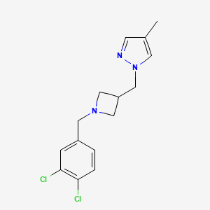 molecular formula C15H17Cl2N3 B6438701 1-({1-[(3,4-dichlorophenyl)methyl]azetidin-3-yl}methyl)-4-methyl-1H-pyrazole CAS No. 2549031-83-4