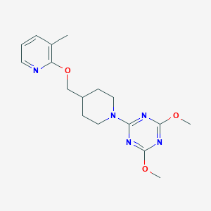 2,4-dimethoxy-6-(4-{[(3-methylpyridin-2-yl)oxy]methyl}piperidin-1-yl)-1,3,5-triazine