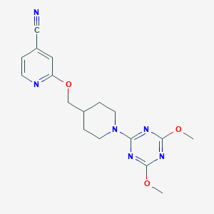 molecular formula C17H20N6O3 B6438718 2-{[1-(4,6-dimethoxy-1,3,5-triazin-2-yl)piperidin-4-yl]methoxy}pyridine-4-carbonitrile CAS No. 2548995-59-9