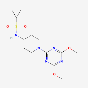 molecular formula C13H21N5O4S B6438728 N-[1-(4,6-dimethoxy-1,3,5-triazin-2-yl)piperidin-4-yl]cyclopropanesulfonamide CAS No. 2549031-87-8