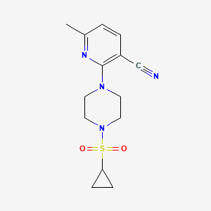 molecular formula C14H18N4O2S B6438729 2-[4-(cyclopropanesulfonyl)piperazin-1-yl]-6-methylpyridine-3-carbonitrile CAS No. 2548975-36-4