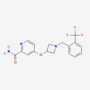 molecular formula C17H16F3N3O2 B6438737 4-[(1-{[2-(trifluoromethyl)phenyl]methyl}azetidin-3-yl)oxy]pyridine-2-carboxamide CAS No. 2549012-05-5