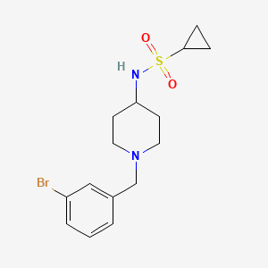 molecular formula C15H21BrN2O2S B6438749 N-{1-[(3-bromophenyl)methyl]piperidin-4-yl}cyclopropanesulfonamide CAS No. 2549012-22-6