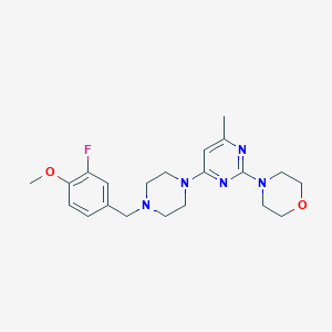 molecular formula C21H28FN5O2 B6438788 4-(4-{4-[(3-fluoro-4-methoxyphenyl)methyl]piperazin-1-yl}-6-methylpyrimidin-2-yl)morpholine CAS No. 2549033-38-5
