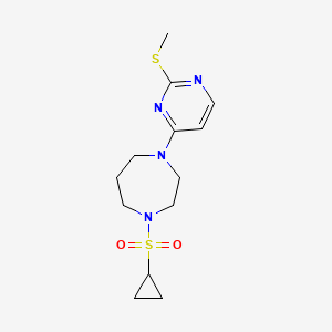 molecular formula C13H20N4O2S2 B6438795 1-(cyclopropanesulfonyl)-4-[2-(methylsulfanyl)pyrimidin-4-yl]-1,4-diazepane CAS No. 2548975-77-3