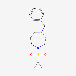 molecular formula C14H21N3O2S B6438797 1-(cyclopropanesulfonyl)-4-[(pyridin-3-yl)methyl]-1,4-diazepane CAS No. 2549030-05-7