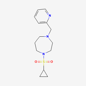 molecular formula C14H21N3O2S B6438803 1-(cyclopropanesulfonyl)-4-[(pyridin-2-yl)methyl]-1,4-diazepane CAS No. 2549064-55-1
