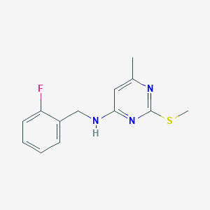 N-[(2-fluorophenyl)methyl]-6-methyl-2-(methylsulfanyl)pyrimidin-4-amine