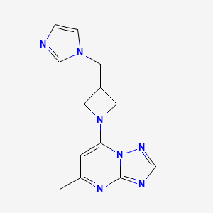 molecular formula C13H15N7 B6438833 1-[(1-{5-methyl-[1,2,4]triazolo[1,5-a]pyrimidin-7-yl}azetidin-3-yl)methyl]-1H-imidazole CAS No. 2549064-87-9