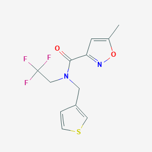 molecular formula C12H11F3N2O2S B6438848 5-methyl-N-[(thiophen-3-yl)methyl]-N-(2,2,2-trifluoroethyl)-1,2-oxazole-3-carboxamide CAS No. 1234900-83-4