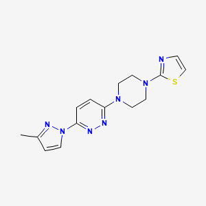 3-(3-methyl-1H-pyrazol-1-yl)-6-[4-(1,3-thiazol-2-yl)piperazin-1-yl]pyridazine
