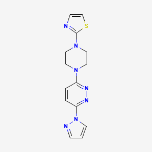 molecular formula C14H15N7S B6438918 3-(1H-pyrazol-1-yl)-6-[4-(1,3-thiazol-2-yl)piperazin-1-yl]pyridazine CAS No. 2549007-06-7