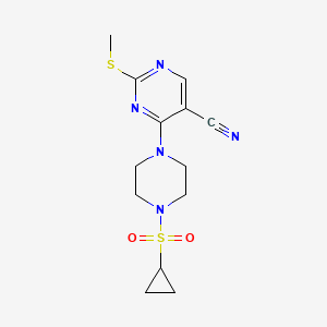 molecular formula C13H17N5O2S2 B6438932 4-[4-(cyclopropanesulfonyl)piperazin-1-yl]-2-(methylsulfanyl)pyrimidine-5-carbonitrile CAS No. 2549065-31-6