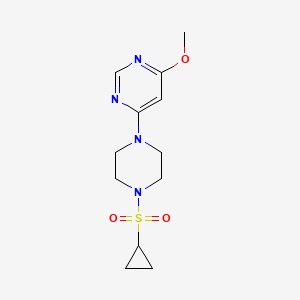 molecular formula C12H18N4O3S B6438954 4-[4-(cyclopropanesulfonyl)piperazin-1-yl]-6-methoxypyrimidine CAS No. 2549017-89-0