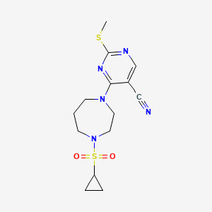 4-[4-(cyclopropanesulfonyl)-1,4-diazepan-1-yl]-2-(methylsulfanyl)pyrimidine-5-carbonitrile