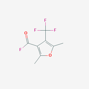 molecular formula C8H6F4O2 B064390 2,5-dimethyl-4-(trifluoromethyl)furan-3-carbonyl Fluoride CAS No. 173988-20-0