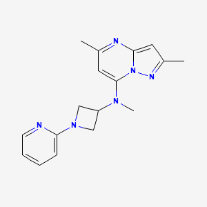 molecular formula C17H20N6 B6439029 N-{2,5-dimethylpyrazolo[1,5-a]pyrimidin-7-yl}-N-methyl-1-(pyridin-2-yl)azetidin-3-amine CAS No. 2549026-65-3