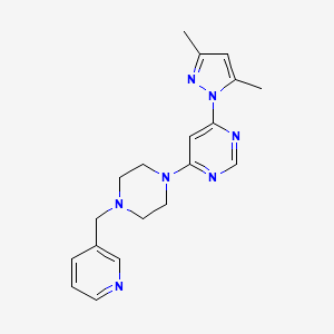 molecular formula C19H23N7 B6439037 4-(3,5-dimethyl-1H-pyrazol-1-yl)-6-{4-[(pyridin-3-yl)methyl]piperazin-1-yl}pyrimidine CAS No. 2549014-24-4