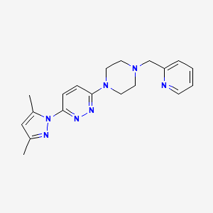 molecular formula C19H23N7 B6439045 3-(3,5-dimethyl-1H-pyrazol-1-yl)-6-{4-[(pyridin-2-yl)methyl]piperazin-1-yl}pyridazine CAS No. 2549014-28-8
