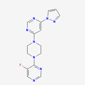 molecular formula C15H15FN8 B6439046 4-[4-(5-fluoropyrimidin-4-yl)piperazin-1-yl]-6-(1H-pyrazol-1-yl)pyrimidine CAS No. 2549027-29-2