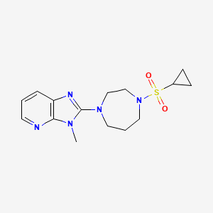 molecular formula C15H21N5O2S B6439056 1-(cyclopropanesulfonyl)-4-{3-methyl-3H-imidazo[4,5-b]pyridin-2-yl}-1,4-diazepane CAS No. 2548986-81-6