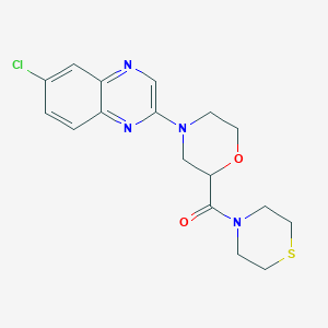 molecular formula C17H19ClN4O2S B6439109 6-chloro-2-[2-(thiomorpholine-4-carbonyl)morpholin-4-yl]quinoxaline CAS No. 2549002-60-8