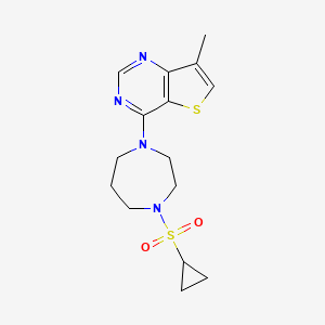 molecular formula C15H20N4O2S2 B6439165 1-(cyclopropanesulfonyl)-4-{7-methylthieno[3,2-d]pyrimidin-4-yl}-1,4-diazepane CAS No. 2549016-65-9