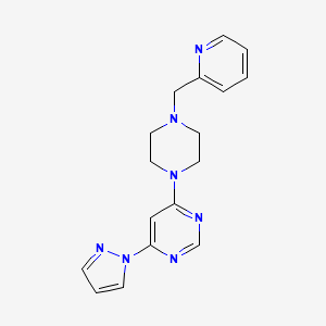 molecular formula C17H19N7 B6439166 4-(1H-pyrazol-1-yl)-6-{4-[(pyridin-2-yl)methyl]piperazin-1-yl}pyrimidine CAS No. 2549054-78-4