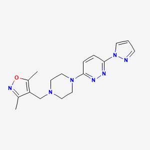 molecular formula C17H21N7O B6439168 3-{4-[(3,5-dimethyl-1,2-oxazol-4-yl)methyl]piperazin-1-yl}-6-(1H-pyrazol-1-yl)pyridazine CAS No. 2548980-82-9
