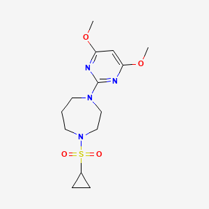 molecular formula C14H22N4O4S B6439192 1-(cyclopropanesulfonyl)-4-(4,6-dimethoxypyrimidin-2-yl)-1,4-diazepane CAS No. 2548985-92-6