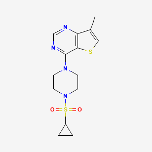 molecular formula C14H18N4O2S2 B6439197 1-(cyclopropanesulfonyl)-4-{7-methylthieno[3,2-d]pyrimidin-4-yl}piperazine CAS No. 2548999-61-5