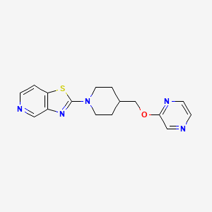 molecular formula C16H17N5OS B6439202 2-[(1-{[1,3]thiazolo[4,5-c]pyridin-2-yl}piperidin-4-yl)methoxy]pyrazine CAS No. 2549053-74-7