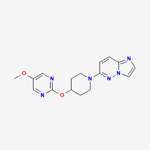 molecular formula C16H18N6O2 B6439225 2-[(1-{imidazo[1,2-b]pyridazin-6-yl}piperidin-4-yl)oxy]-5-methoxypyrimidine CAS No. 2548991-36-0