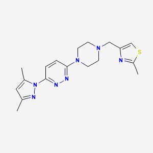 molecular formula C18H23N7S B6439234 3-(3,5-dimethyl-1H-pyrazol-1-yl)-6-{4-[(2-methyl-1,3-thiazol-4-yl)methyl]piperazin-1-yl}pyridazine CAS No. 2548981-14-0