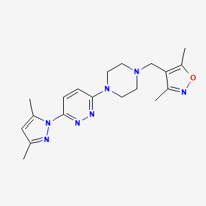 molecular formula C19H25N7O B6439246 3-{4-[(3,5-dimethyl-1,2-oxazol-4-yl)methyl]piperazin-1-yl}-6-(3,5-dimethyl-1H-pyrazol-1-yl)pyridazine CAS No. 2549029-50-5