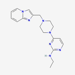 molecular formula C18H23N7 B6439253 N-ethyl-4-[4-({imidazo[1,2-a]pyridin-2-yl}methyl)piperazin-1-yl]pyrimidin-2-amine CAS No. 2549055-33-4