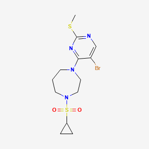 molecular formula C13H19BrN4O2S2 B6439271 1-[5-bromo-2-(methylsulfanyl)pyrimidin-4-yl]-4-(cyclopropanesulfonyl)-1,4-diazepane CAS No. 2548990-23-2