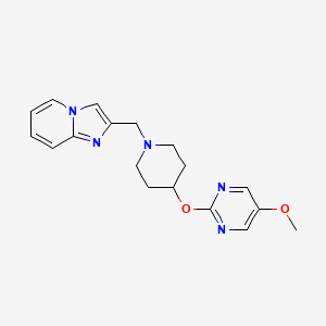 molecular formula C18H21N5O2 B6439316 2-{[1-({imidazo[1,2-a]pyridin-2-yl}methyl)piperidin-4-yl]oxy}-5-methoxypyrimidine CAS No. 2549048-98-6