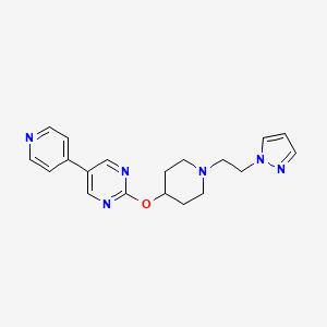 molecular formula C19H22N6O B6439337 2-({1-[2-(1H-pyrazol-1-yl)ethyl]piperidin-4-yl}oxy)-5-(pyridin-4-yl)pyrimidine CAS No. 2549015-49-6