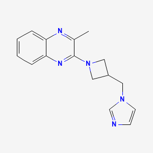 molecular formula C16H17N5 B6439344 2-{3-[(1H-imidazol-1-yl)methyl]azetidin-1-yl}-3-methylquinoxaline CAS No. 2549050-31-7