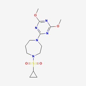 molecular formula C13H21N5O4S B6439363 1-(cyclopropanesulfonyl)-4-(4,6-dimethoxy-1,3,5-triazin-2-yl)-1,4-diazepane CAS No. 2549007-22-7
