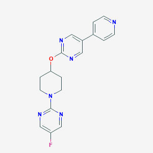 molecular formula C18H17FN6O B6439365 5-fluoro-2-(4-{[5-(pyridin-4-yl)pyrimidin-2-yl]oxy}piperidin-1-yl)pyrimidine CAS No. 2549009-12-1