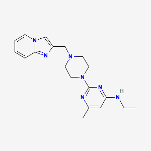 molecular formula C19H25N7 B6439371 N-ethyl-2-[4-({imidazo[1,2-a]pyridin-2-yl}methyl)piperazin-1-yl]-6-methylpyrimidin-4-amine CAS No. 2549017-53-8