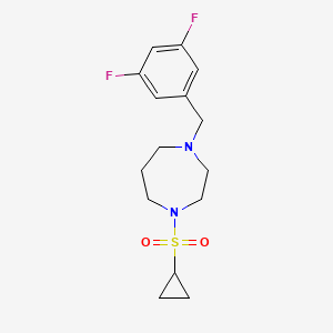 molecular formula C15H20F2N2O2S B6439379 1-(cyclopropanesulfonyl)-4-[(3,5-difluorophenyl)methyl]-1,4-diazepane CAS No. 2548989-51-9