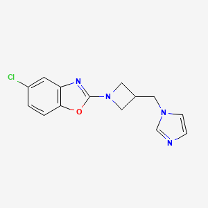 molecular formula C14H13ClN4O B6439428 5-chloro-2-{3-[(1H-imidazol-1-yl)methyl]azetidin-1-yl}-1,3-benzoxazole CAS No. 2548981-53-7